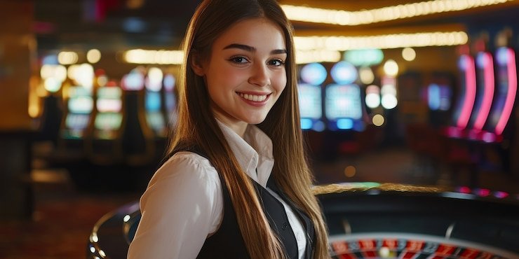 bom888 mobile app interface showing live-dealer blackjack table on a smartphone